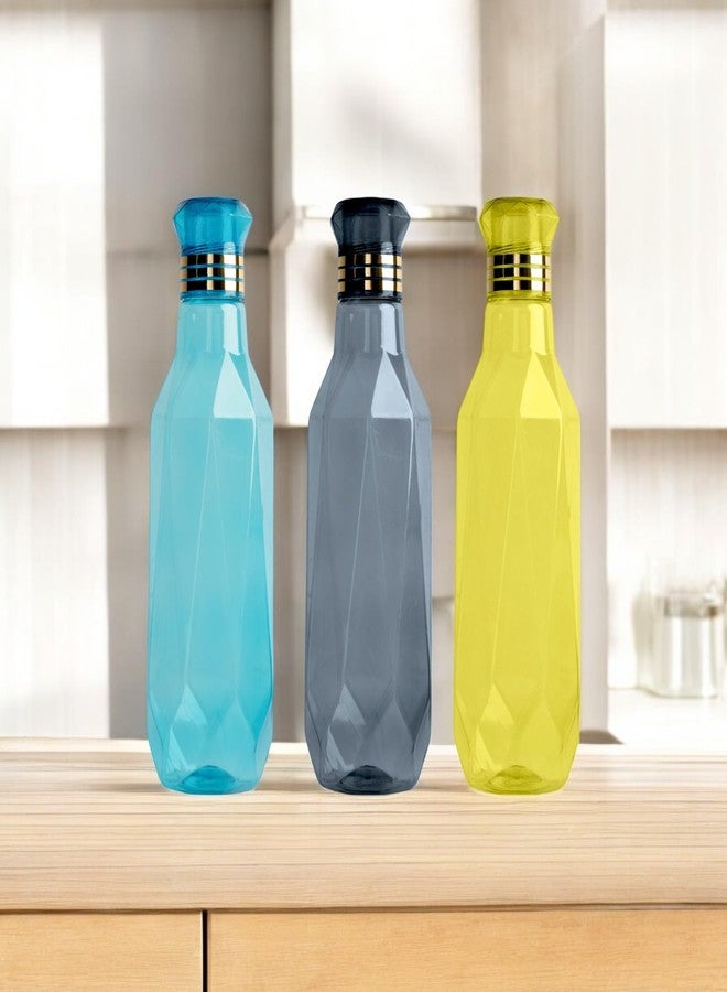 HW Unbreakable Plastic Water Bottle I Leak Proof I BPA Free Food Grade Fridge Water Bottle I Ideal for Gym, Office, Home, Travel, College, Easy to Clean, 1 Litre Each, Set of 3, Assorted - Image 2